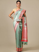 Sky Blue Silk Saree - House of Surya